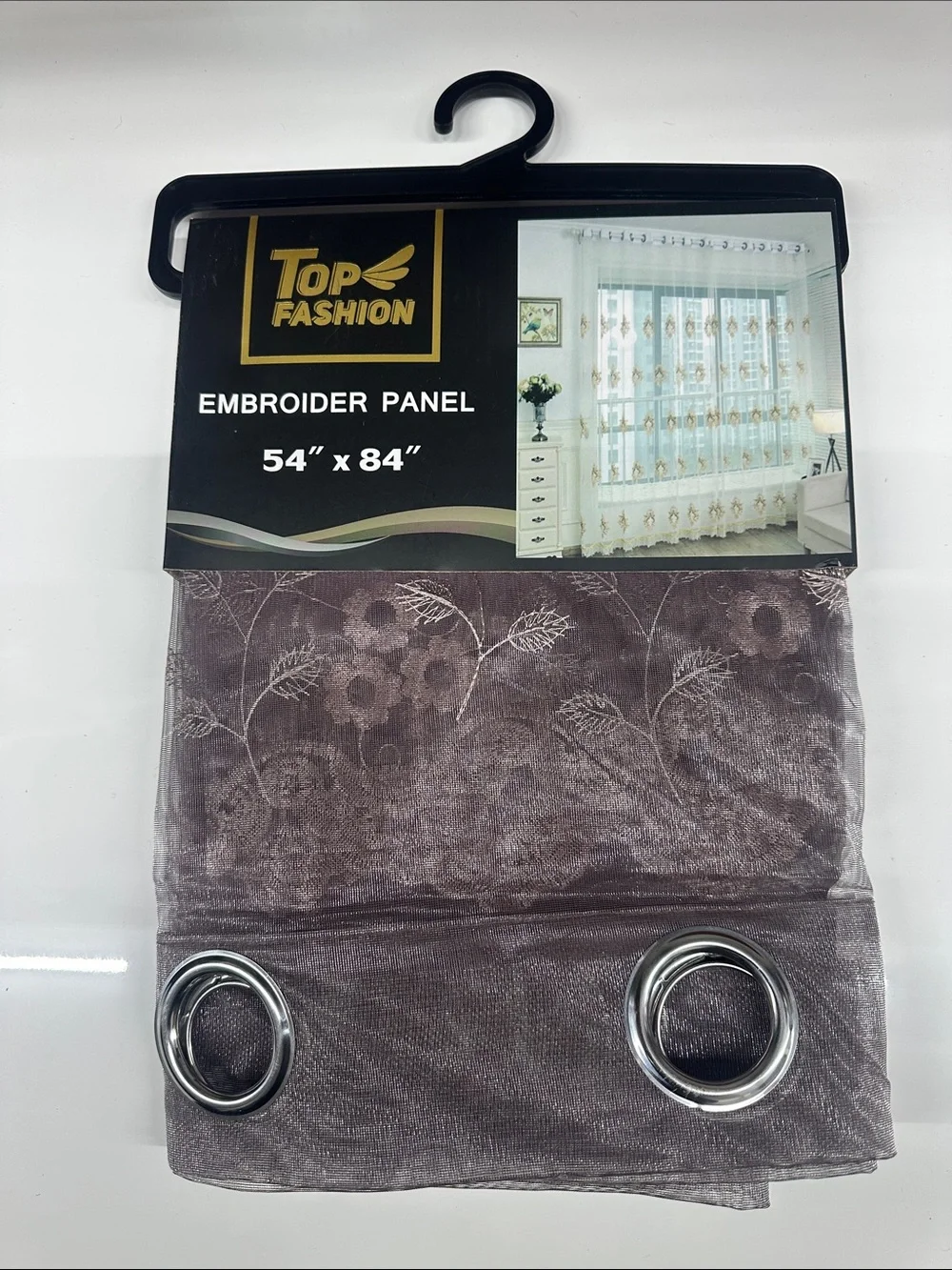 Embroider Panel Curtain - Taupe